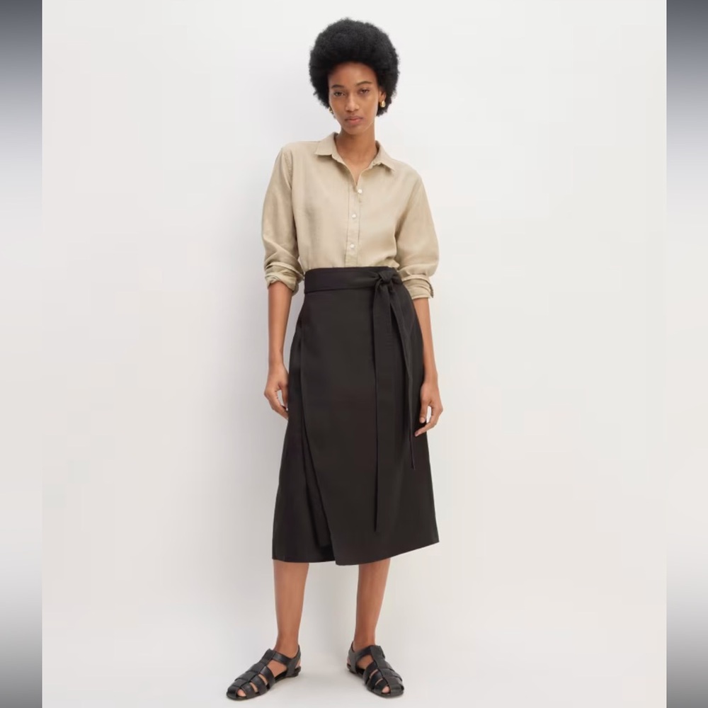 NWT Everlane The Linen Wrap Skirt